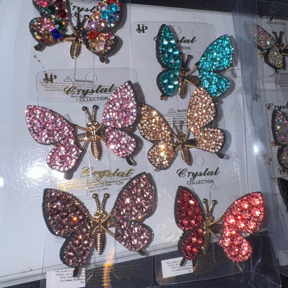 Crystal Butterfly Hair Clips 2 for 10